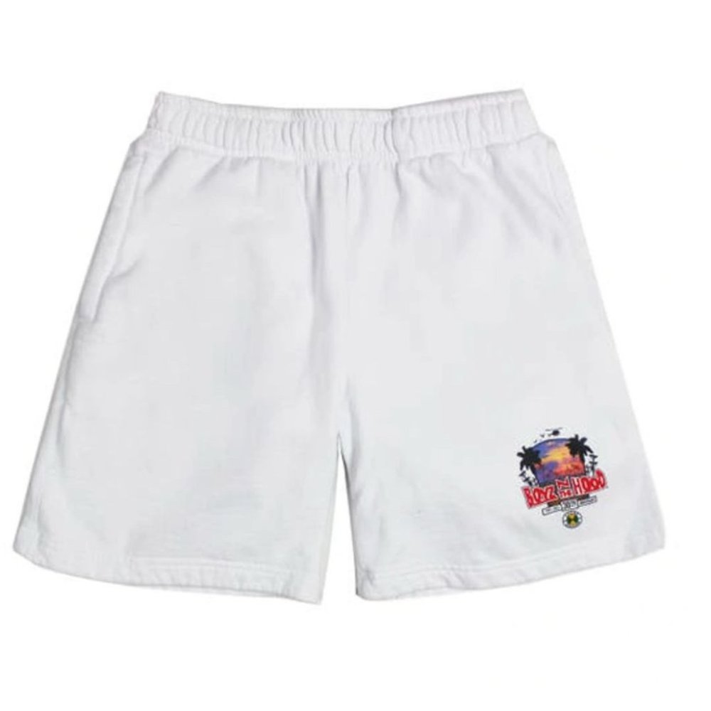 Cross Colours Shorts Mens Large Boyz N The Hood Palm Street White Elastic Waist